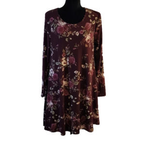 Wishful Park cranberry floral dress size XL